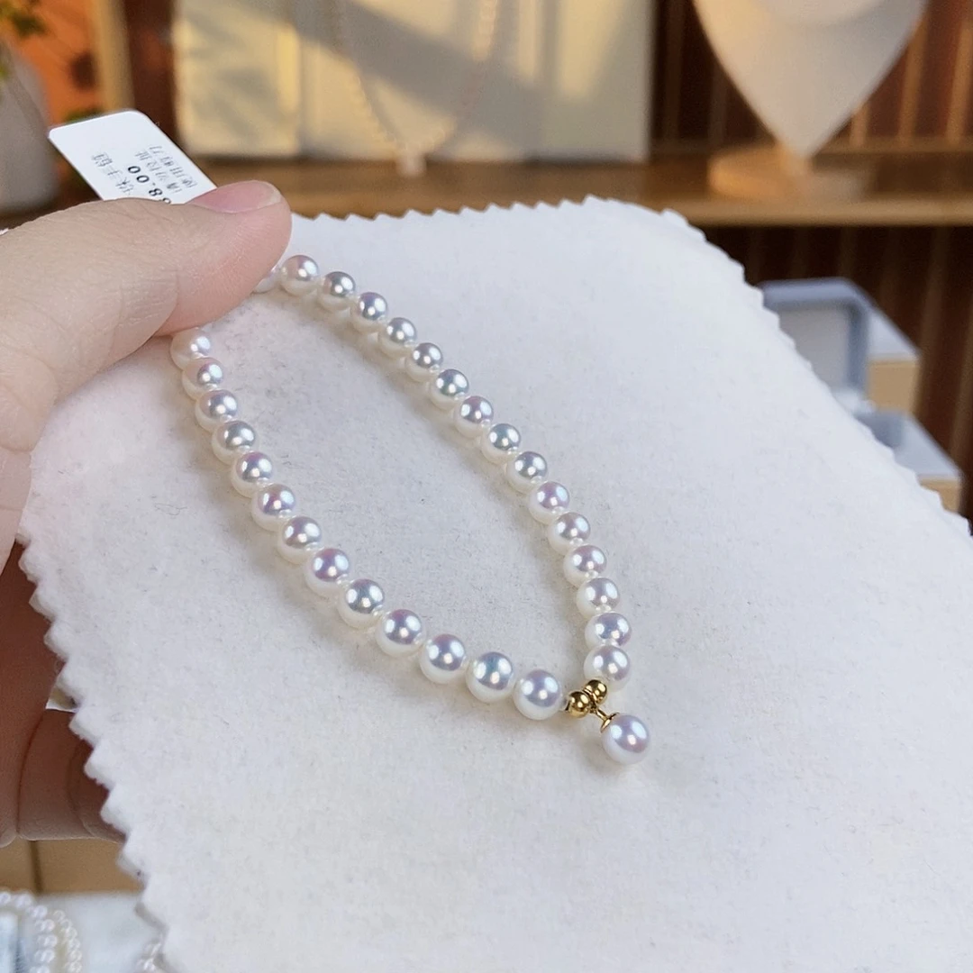 淡水珍珠手绳18K金镶嵌