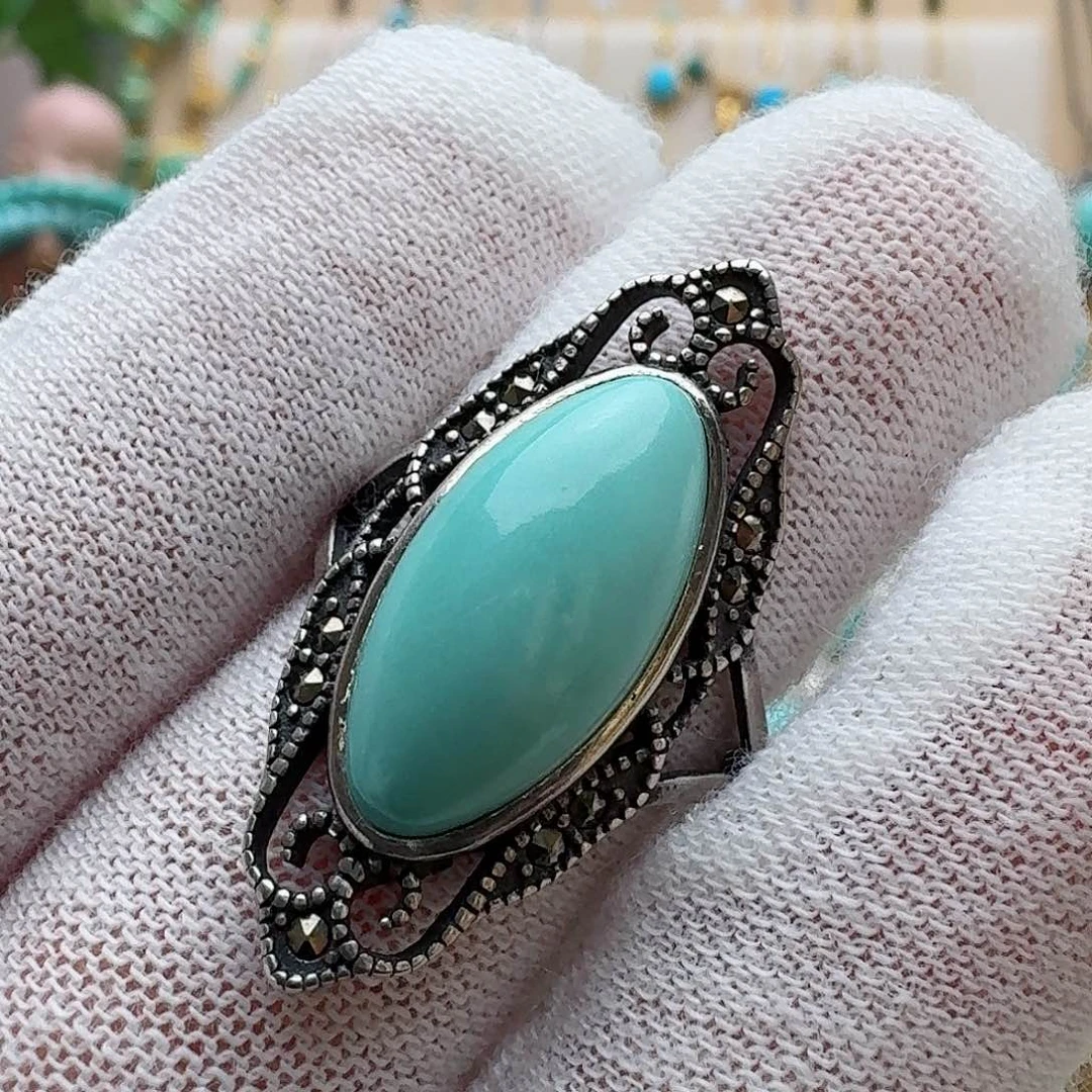 绿松石珠宝奇石银S925镶嵌