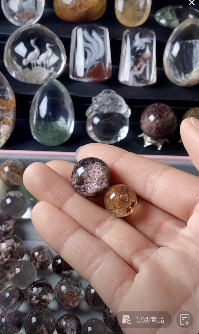 非金属皮质吊坠 粉幽18mm黄幽14mm