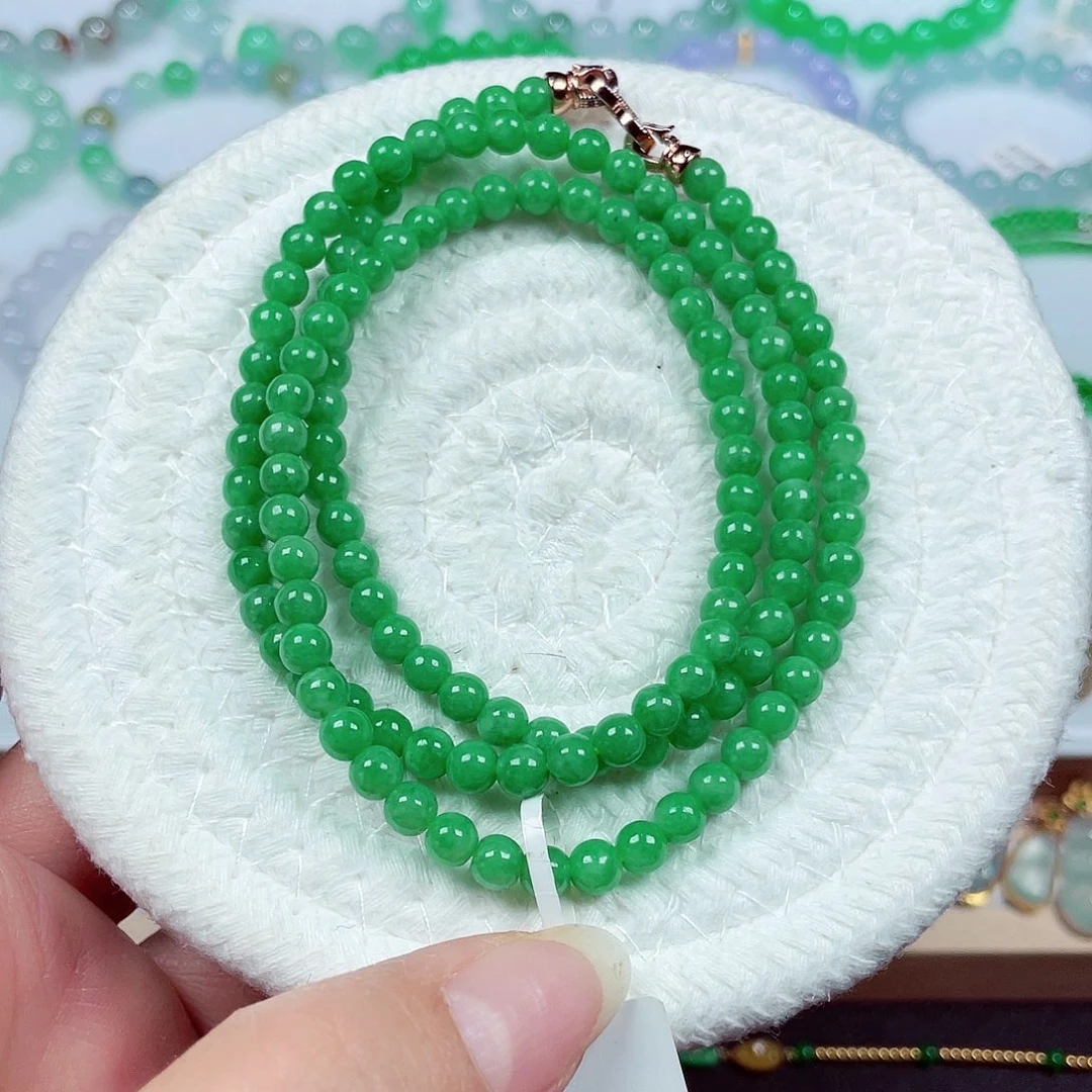 翡翠未镶嵌手链天然缅甸翡翠A货卡4.8