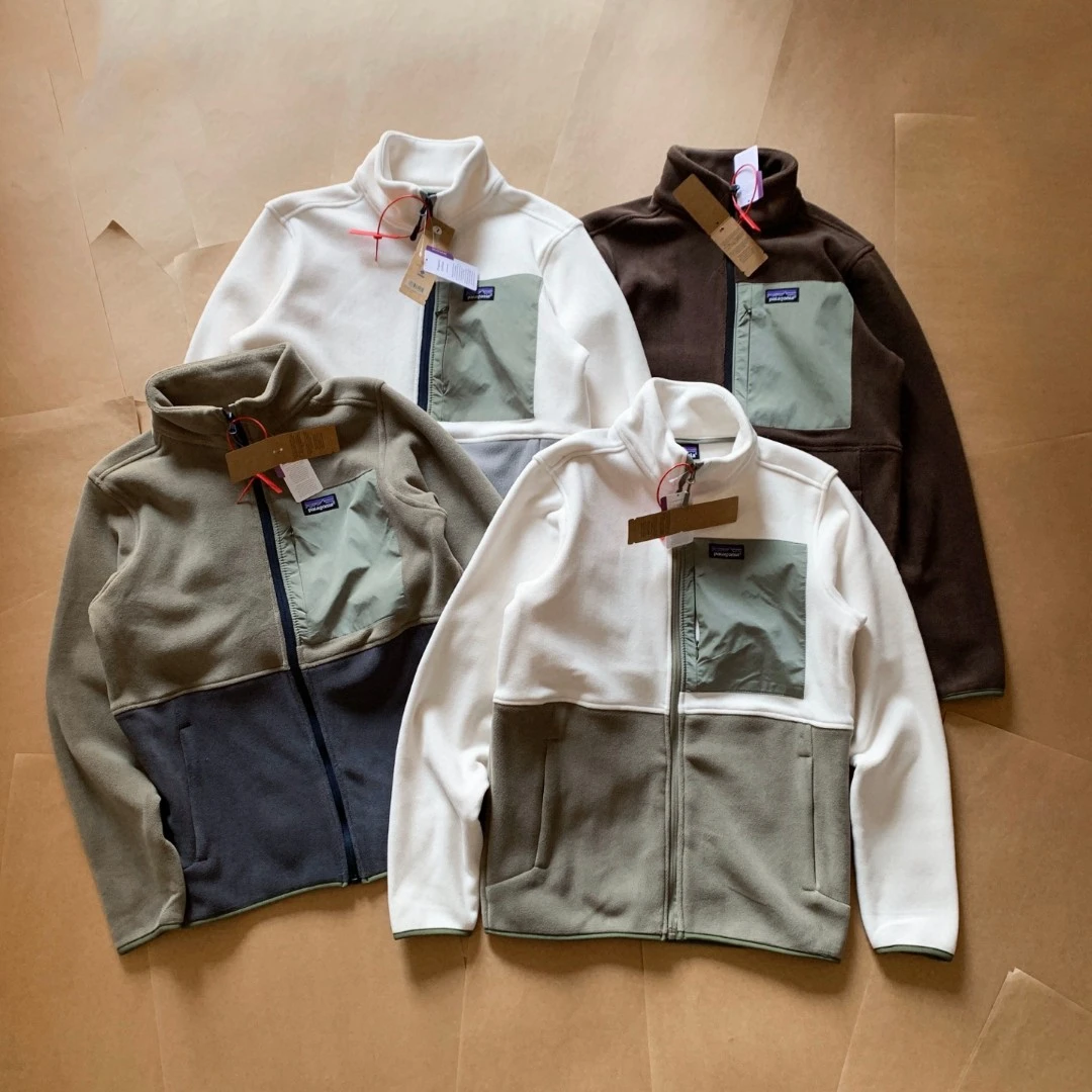 巴塔哥尼亚户外奥利绒拉链拼接撞色外套立领保暖夹克上衣抓绒衣潮