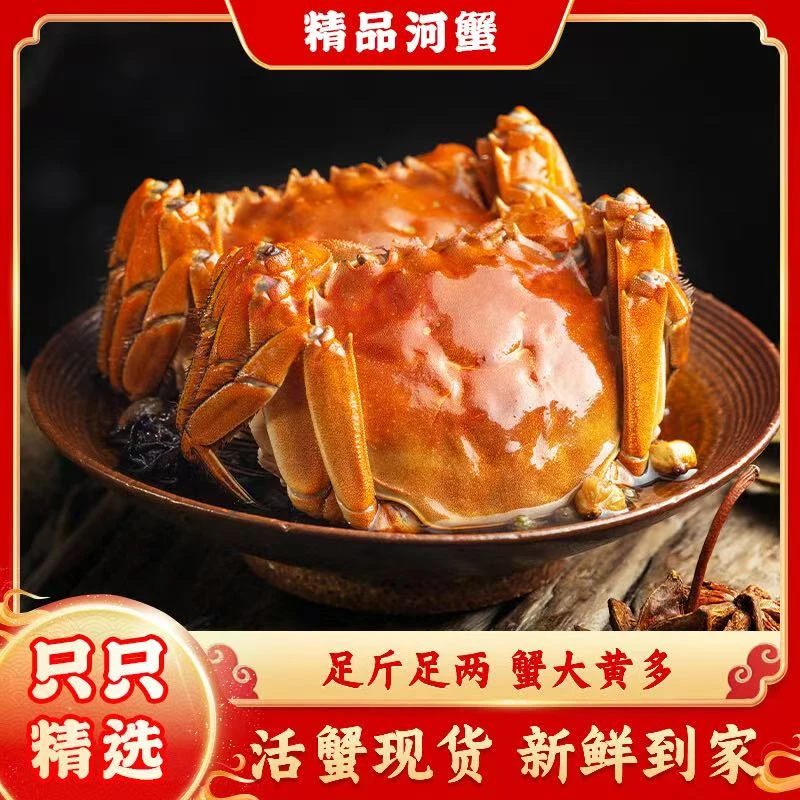 【 活蟹】精品河蟹2两全母蟹8-12只鲜活现捞死蟹包赔