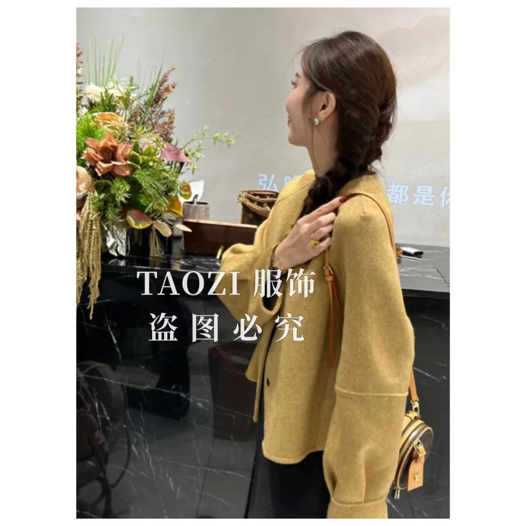 【桃子自制】09366 【羊-毛防寒衣】气质手工缝制双面大衣秋冬外套