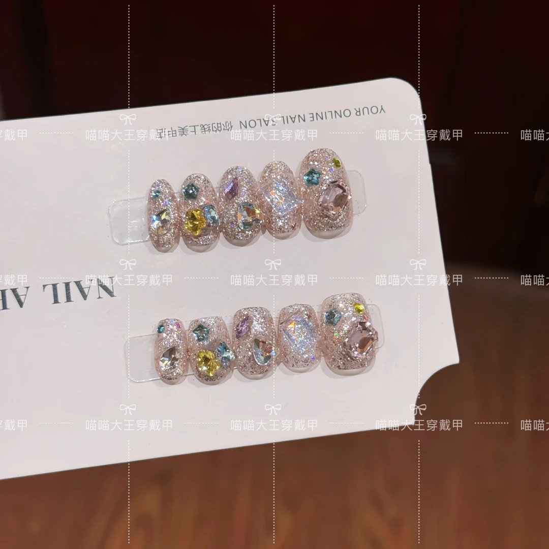 【爆闪多彩】MIAOMIAO-纯手工穿戴甲10片装-可重复佩戴-送工具包