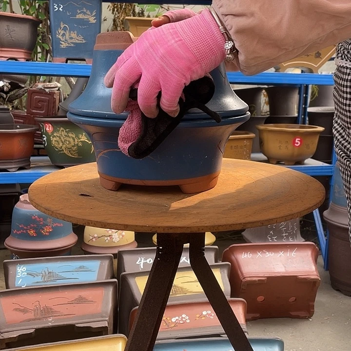 27+27蓝票口花盆紫砂花盆