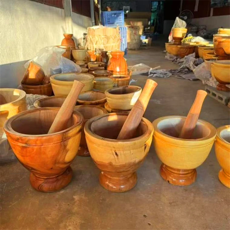 泰国傣族相思木舂桶商用木臼擂钵凉拌舂鸡脚捣蒜罐捣药罐捣碎器