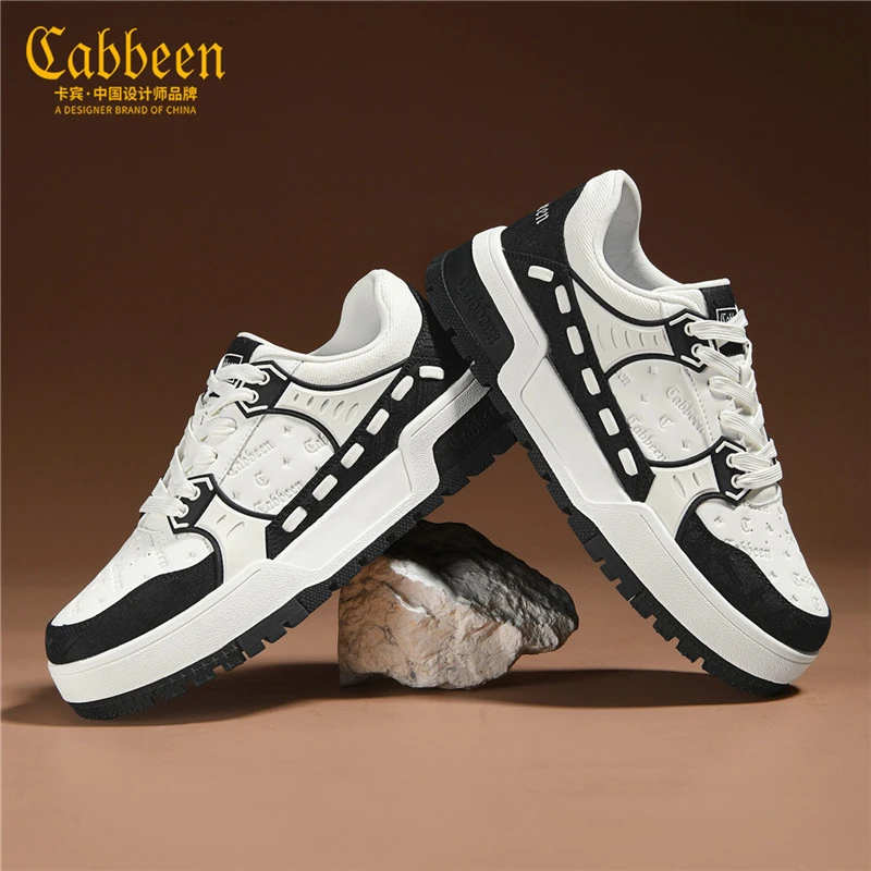 卡宾2025男鞋百搭板鞋复古鞋子时尚男式低帮男士正品透气休闲鞋