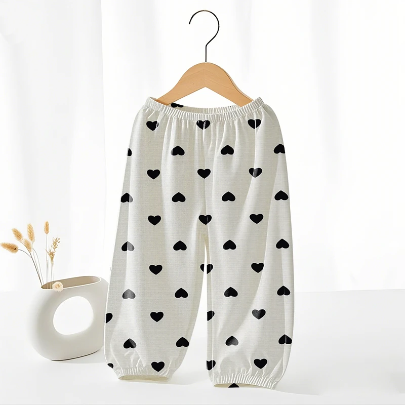 2025新款儿童冰丝防蚊裤夏季薄款束脚卡通百搭透气速干潮流休闲裤