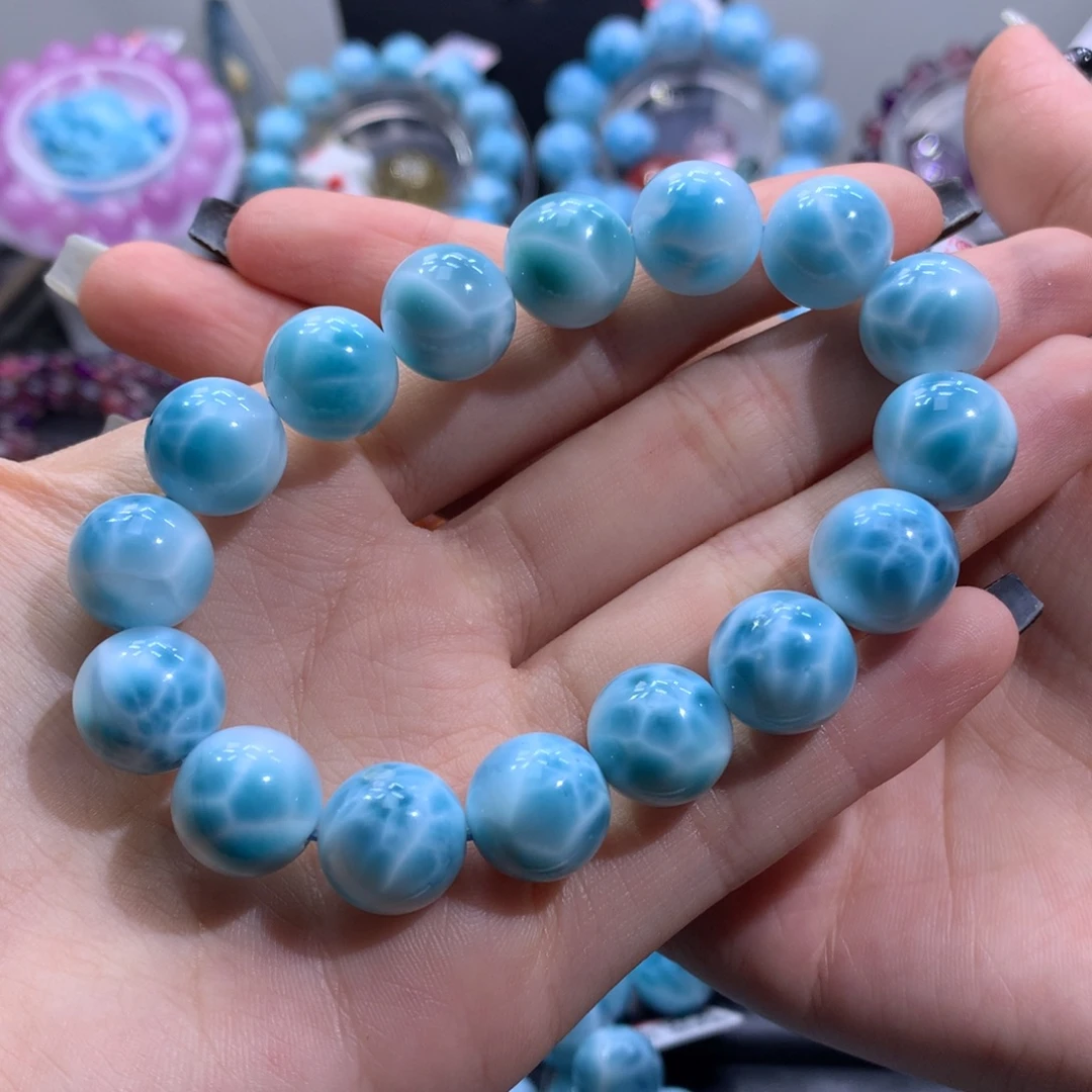 针钠钙石（海纹石）未镶嵌手链13mm龟背纹