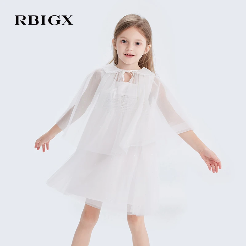 RBIGX瑞比克童装2025夏季新款薄纱轻盈女童公主裙礼服连衣裙