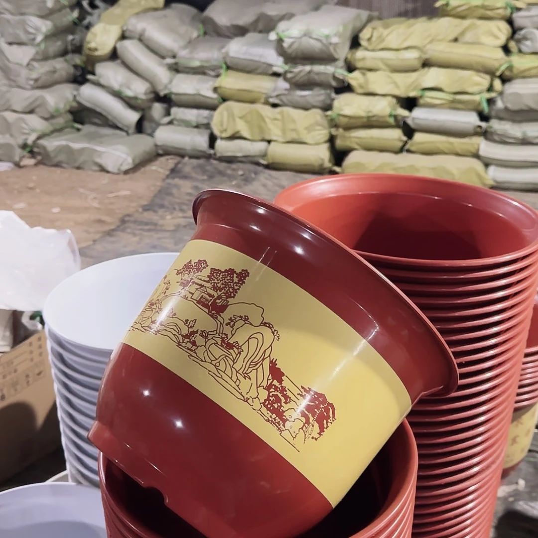 塑料大红盆360型号20个带托盘