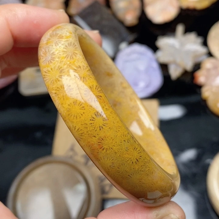 硅化珊瑚（珊瑚玉）手镯未镶嵌55.7