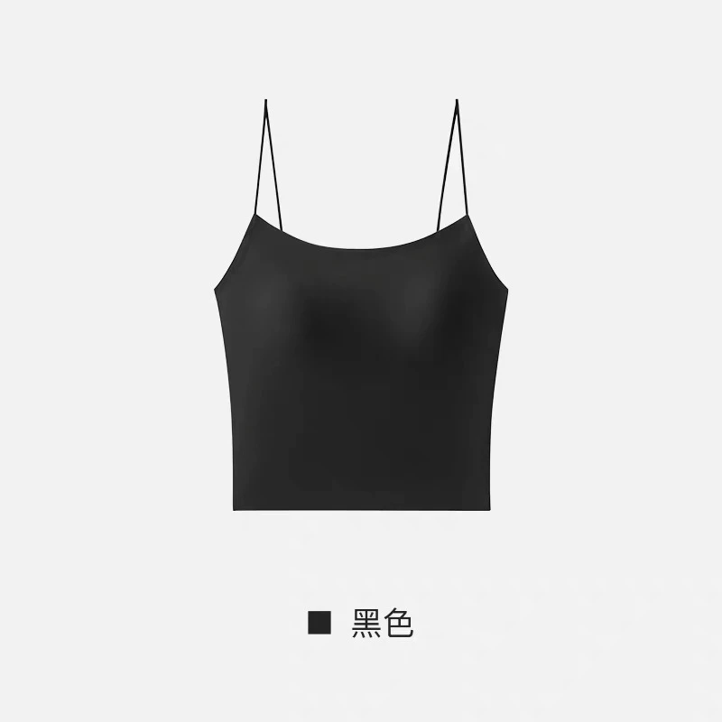 冯薪颖 细吊带美背  薄款一体式带胸垫内衣 Q508165