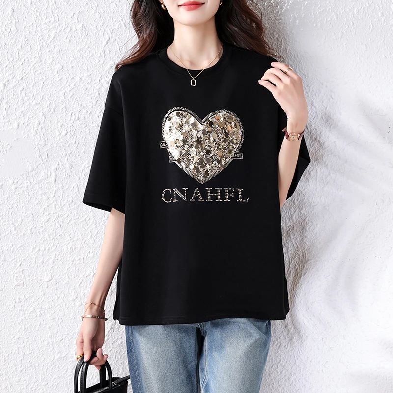 【女神新衣】2025夏季新款绣花T恤胖妹妹时尚休闲显瘦上衣