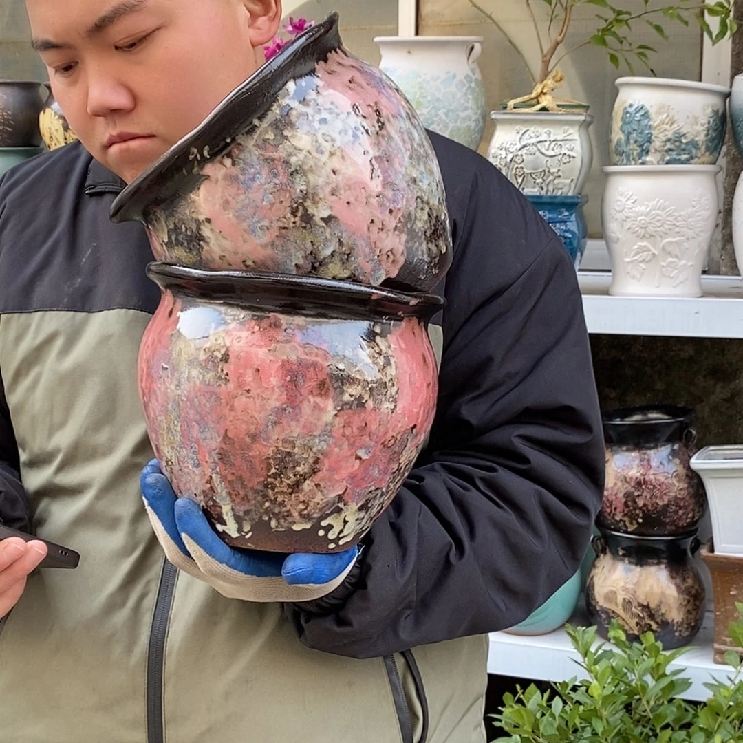 紫砂花盆口20高18福利