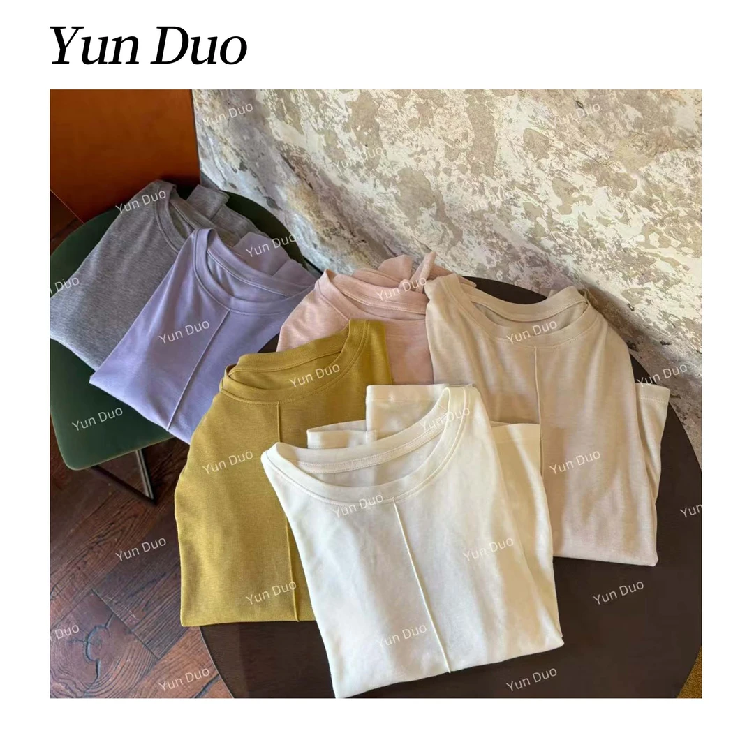 云朵定制【静物画】中缝线纯色基础正肩打底衫LE83