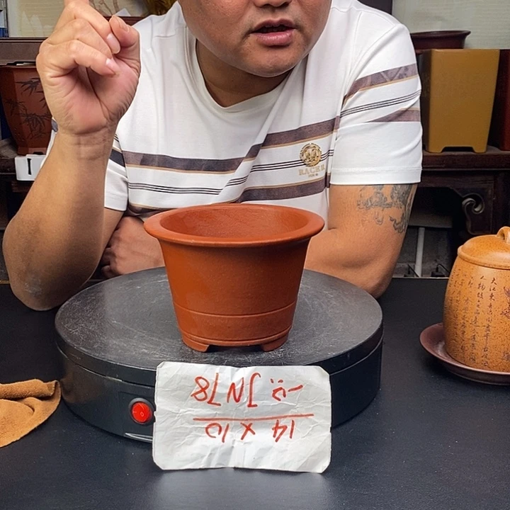 紫砂花盆货号一只JN78