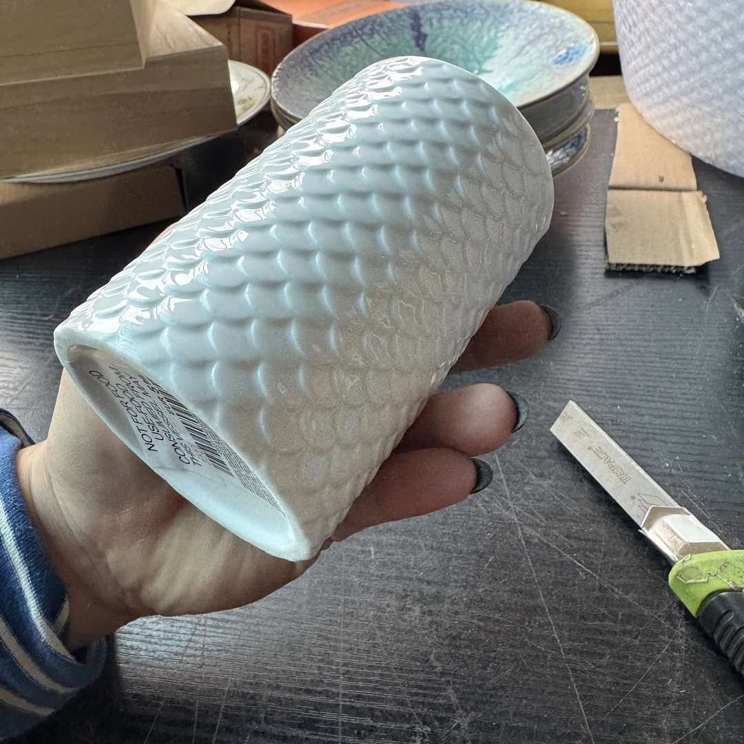 外贸尾单陶瓷餐具，美人鱼口杯