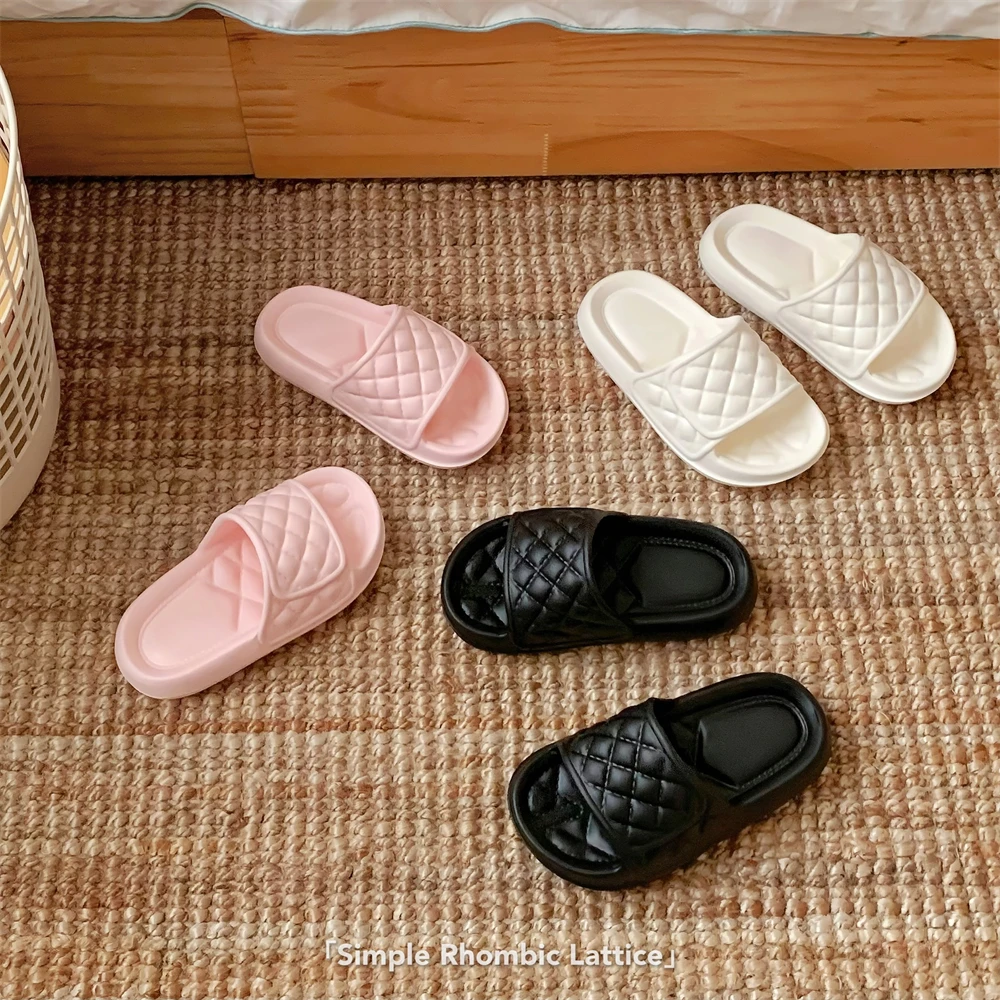 细细条 夏季休闲百搭男女居家eva浴室拖鞋软底防滑情侣菱格凉拖鞋