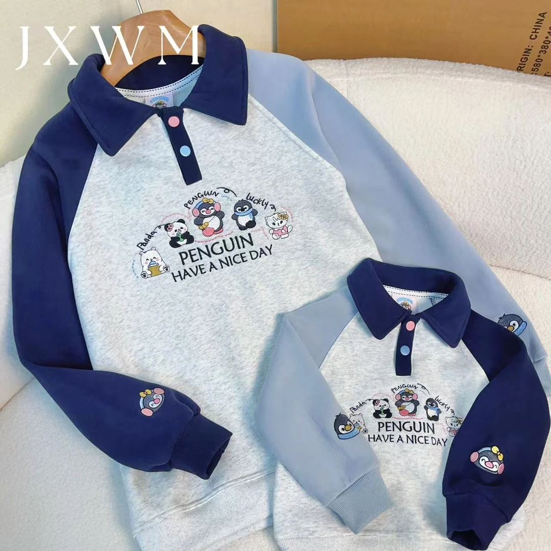 韩版新款加绒企鹅1.0加绒卫衣