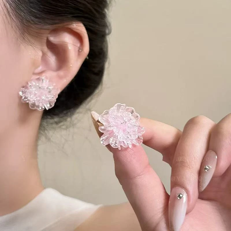 铜合金树脂耳饰 气质迷你可爱小众ins超仙精致甜美清新耳饰173