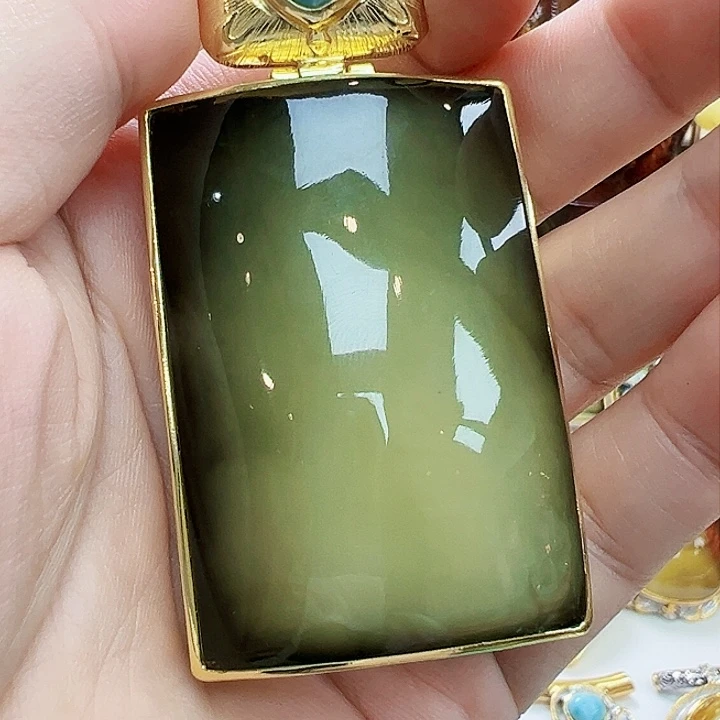 琥珀银S925镶嵌珠宝奇石