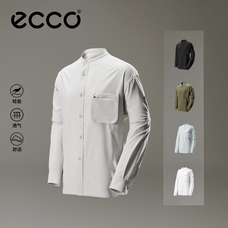 ECCOx白山联名胶囊系列25新防泼轻薄户外休闲衣EW251J012F