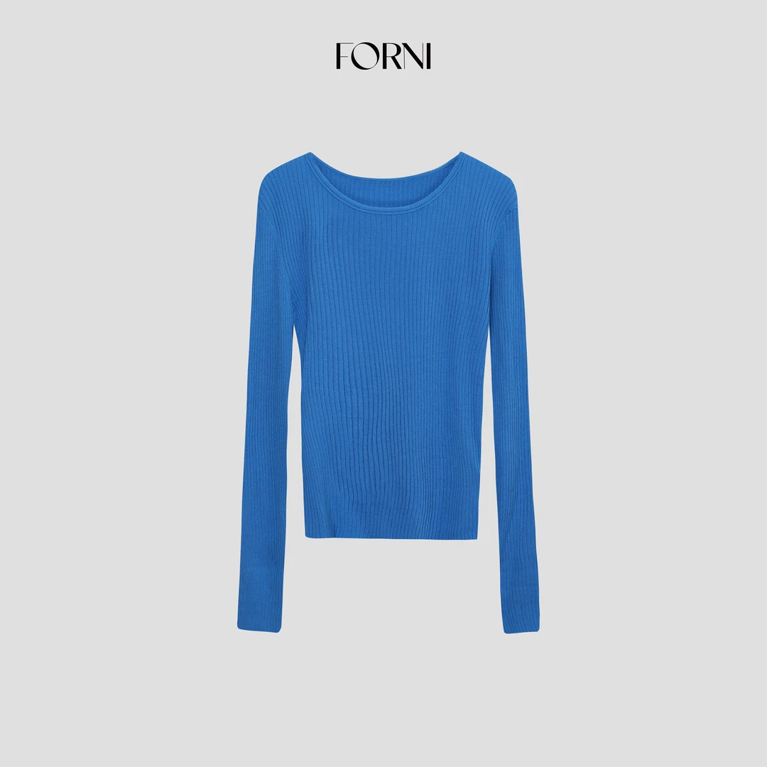 FORNI 多色开叉针织衫