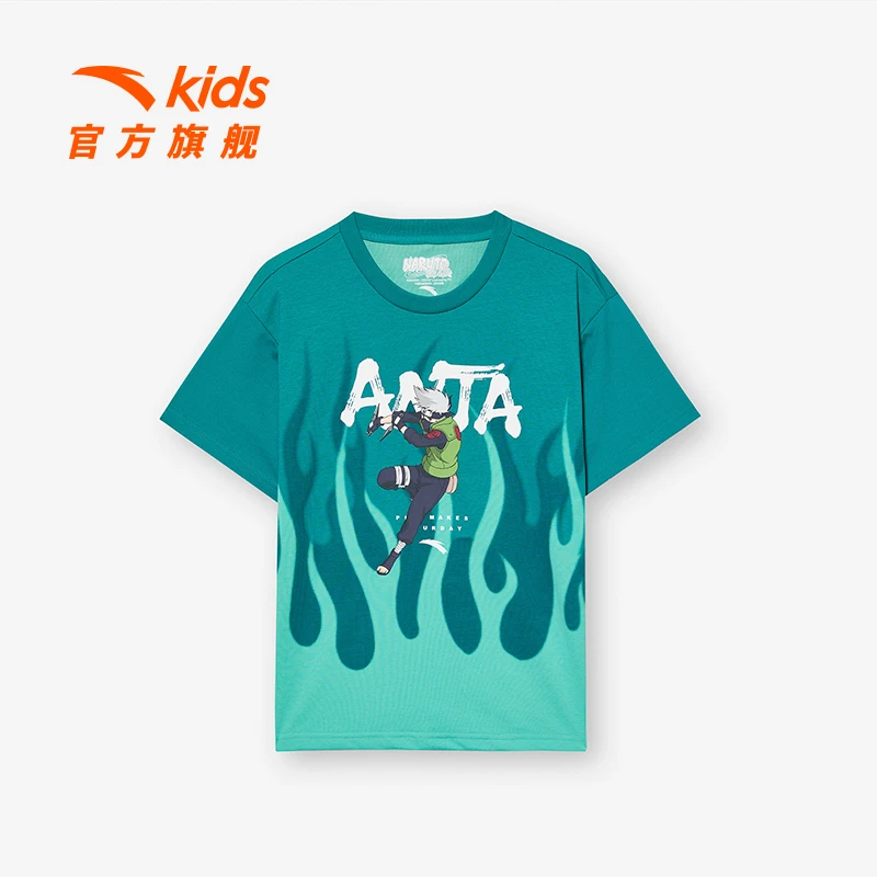 商场同款|安踏儿童男童火影短袖衫夏季欧若风吸湿透气圆领短袖潮