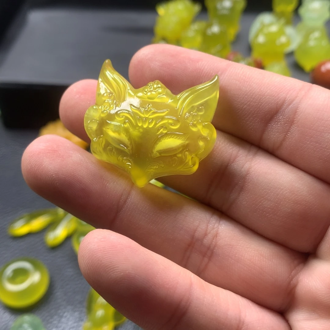 岫玉吊坠未镶嵌*️****狐狸面具