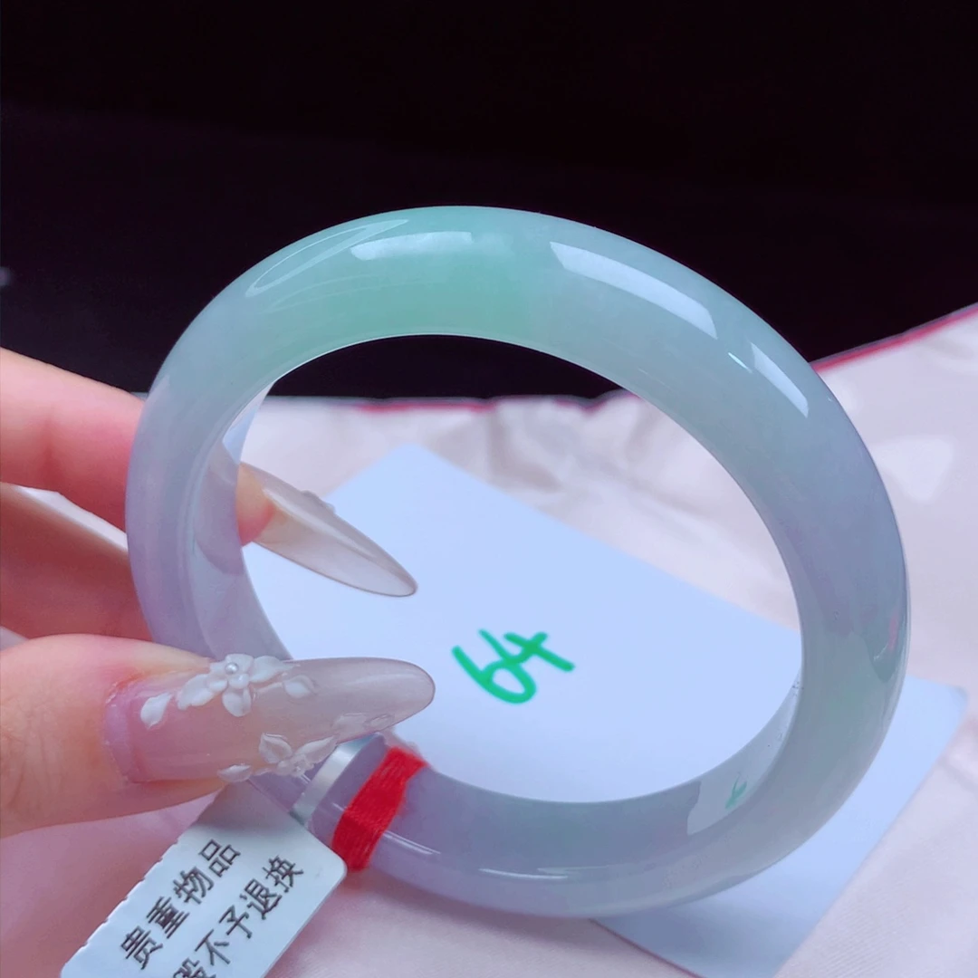 未镶嵌手镯翡翠天然缅甸翡翠A货手镯 64号