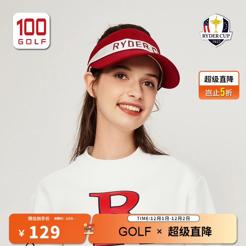 RyderCup莱德杯高尔夫球帽女秋季大檐可调节运动无顶帽RF232BA108