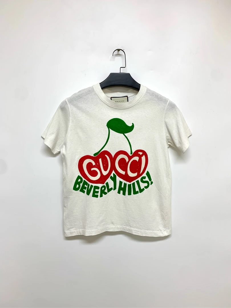 未使用 GUCCI/古驰 胸前白色樱桃短袖/Xs码/Y7774