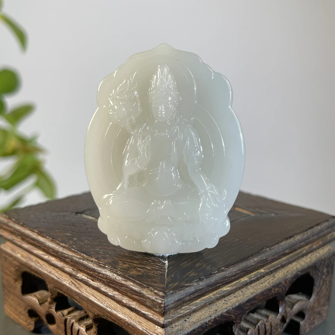 JTA15-316  和田玉-持莲观音