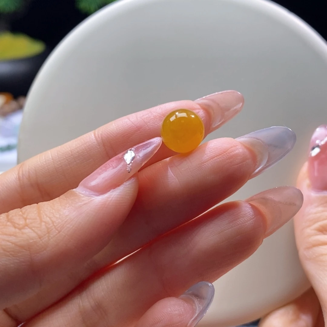 颈饰未镶嵌翡翠翡翠满黄圆珠10mm