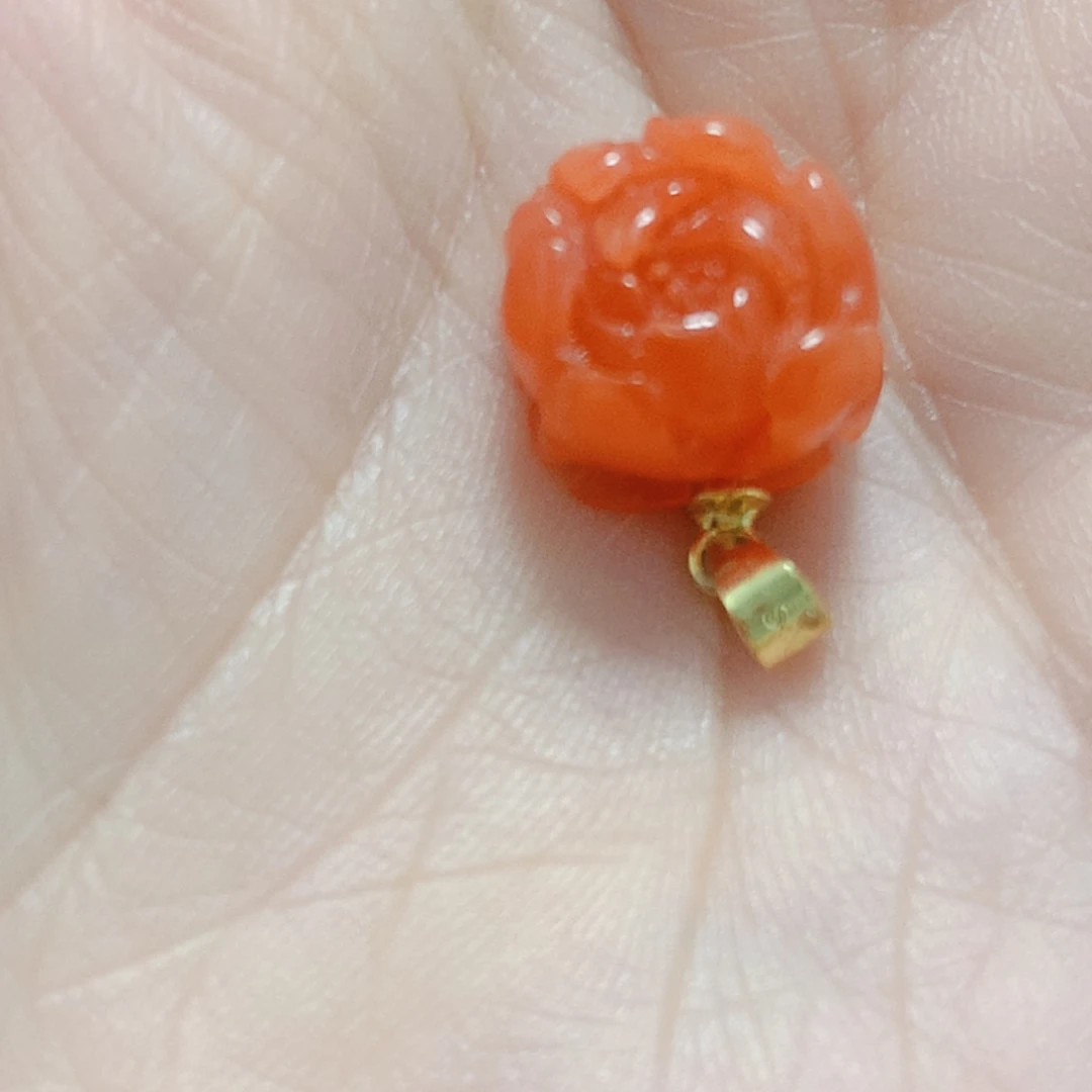 南红玛瑙银S925镶嵌吊坠(不含链)