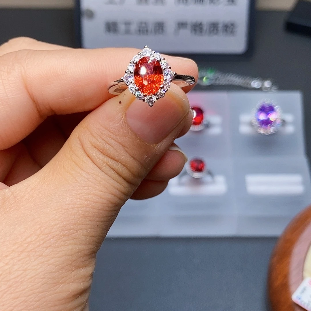 碧玺戒指银S925镶嵌