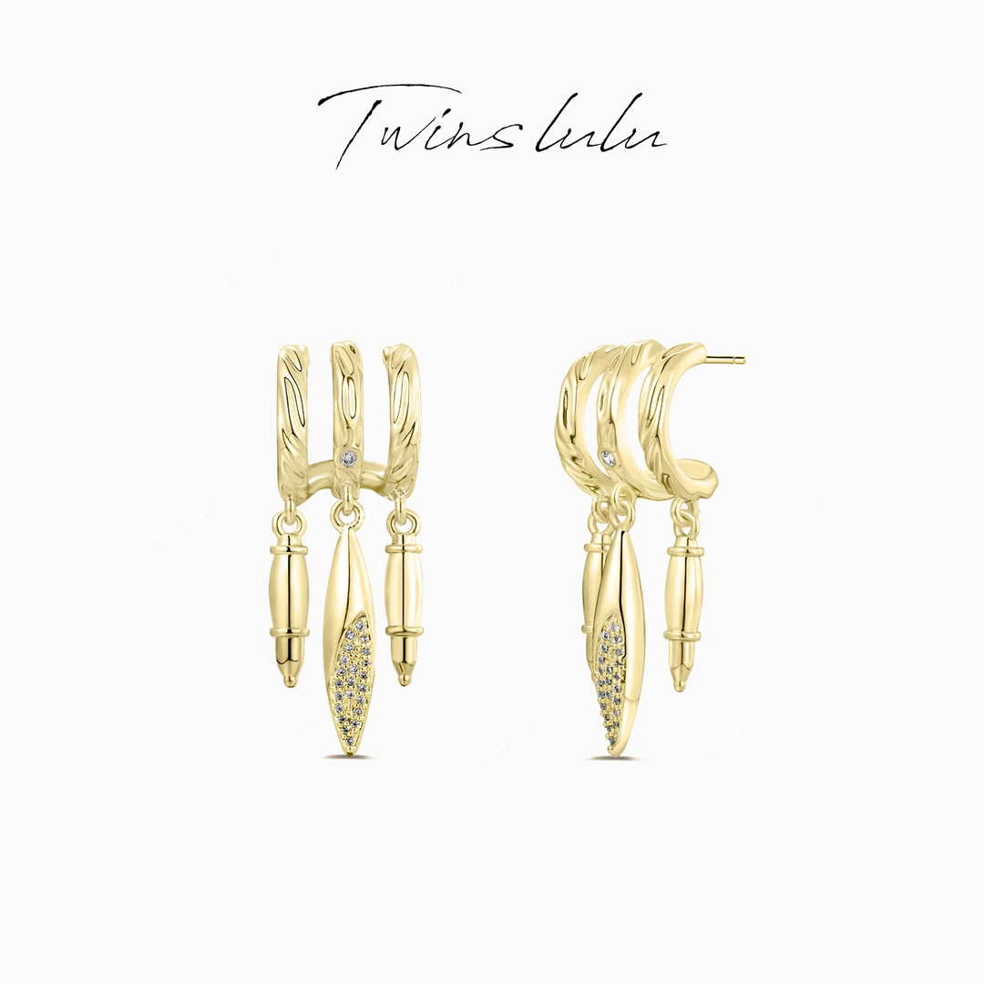 TWINS LULU镀K金秋上新 【秋上新】优雅复古C型流苏耳环TSL1766
