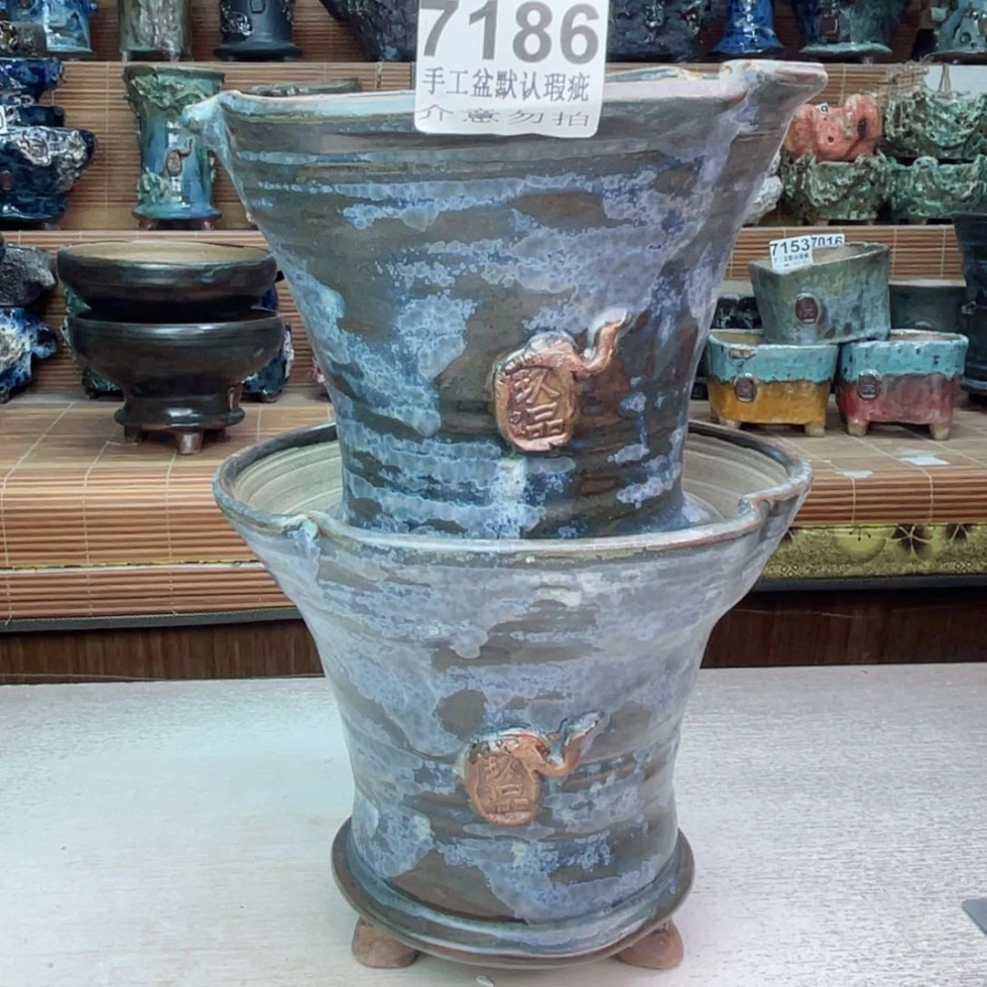 景德镇陶瓷艺术罐，全手工制作，拇指盆