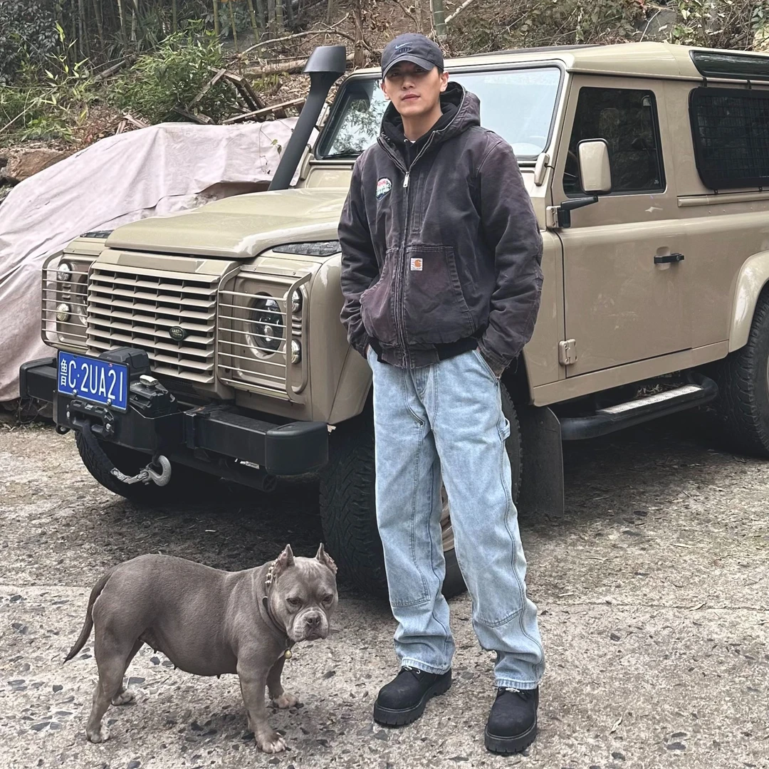 ADGC美式复古cleanfit宽松伐木工装裤男水洗垂感休闲牛仔裤高级感