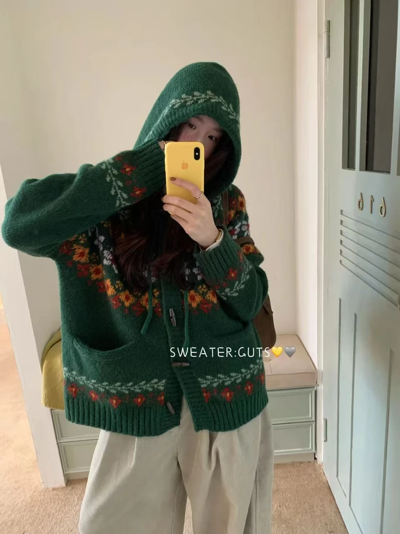 【155-200】沙沙衣品馆25冬毛衣针织外套开衫长款厚实韩系爆款12-29