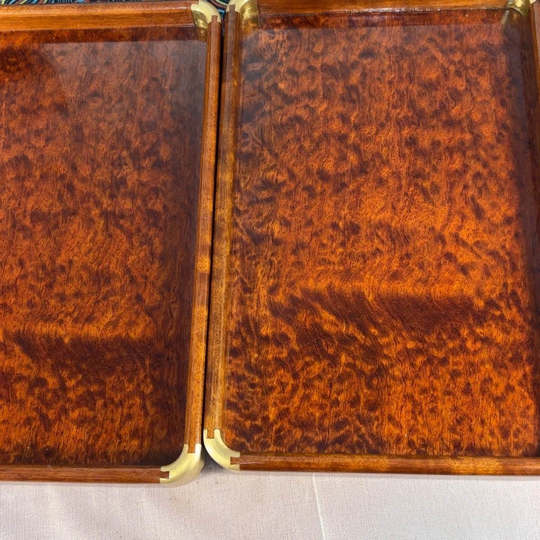 兰***司木缅甸花梨托盘一对
