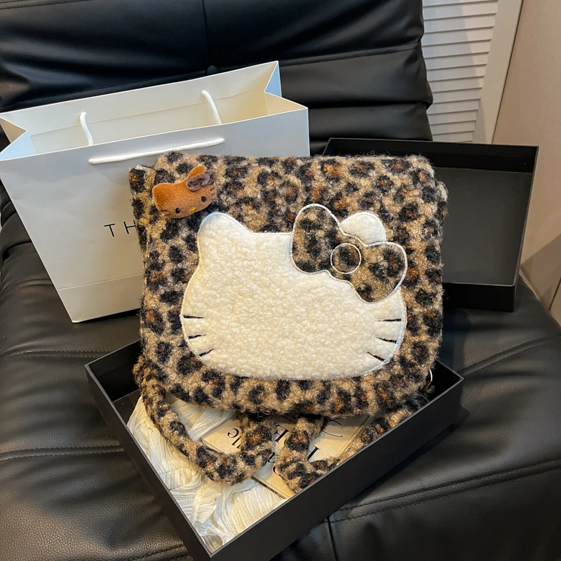 豹纹秋冬时尚小众2024年冬季托特包丝绒女包单肩斜挎手提包爆款