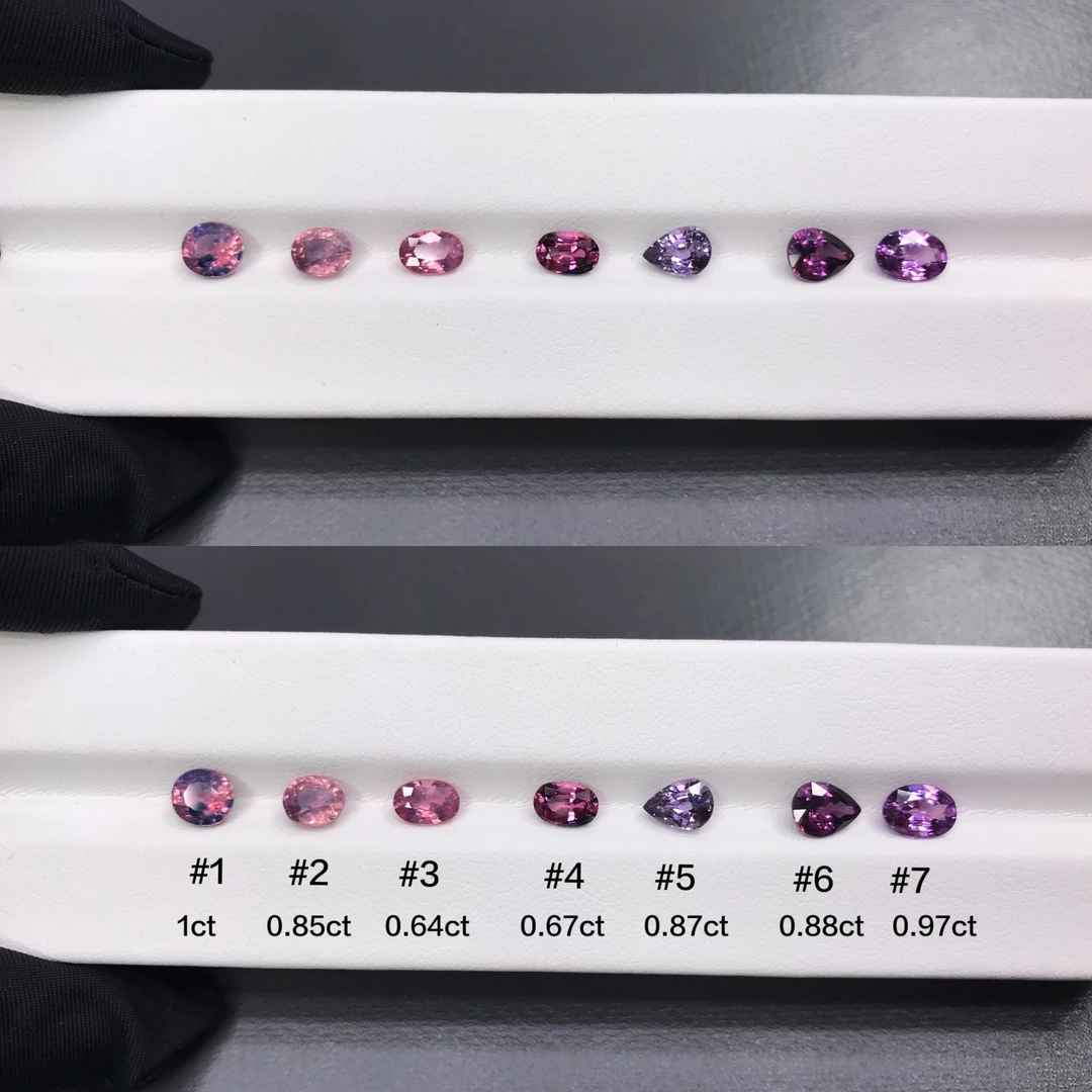 天然蓝宝石粉色蓝宝石紫色蓝宝石椭圆型水滴型