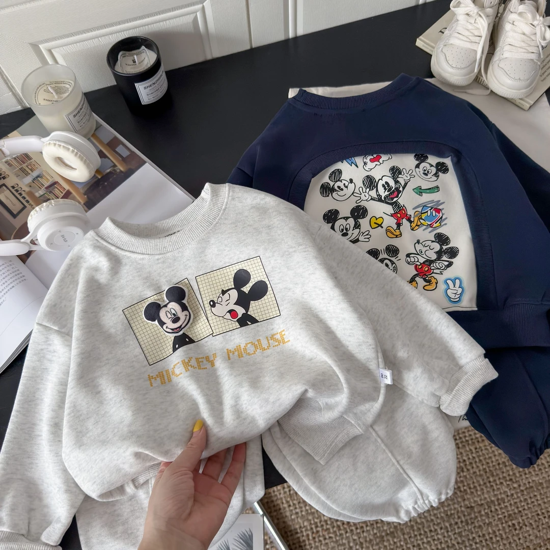 2025秋季新款套装韩系儿童百搭立体米奇弯刀裤两件套