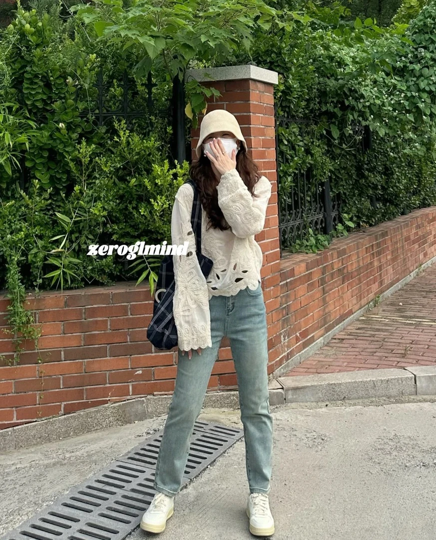 zeroglmind | 简素 修身蓝色水洗牛仔裤cx017