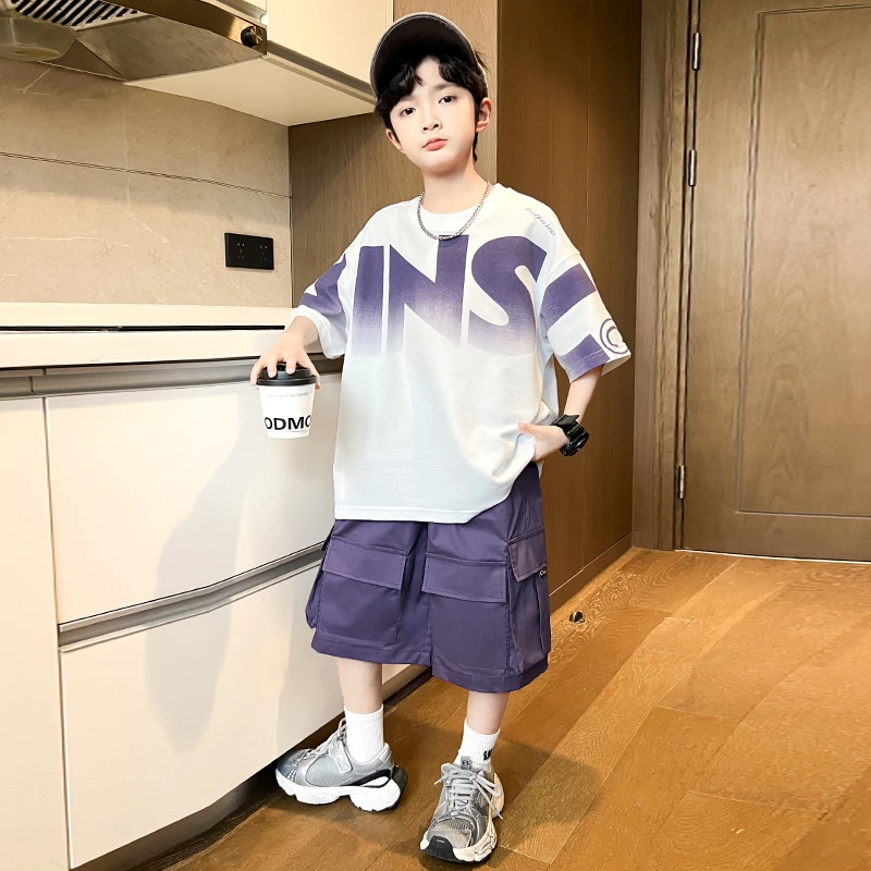 男童夏季套装2025新款短袖中大童夏款酷帅潮【MD】B5234