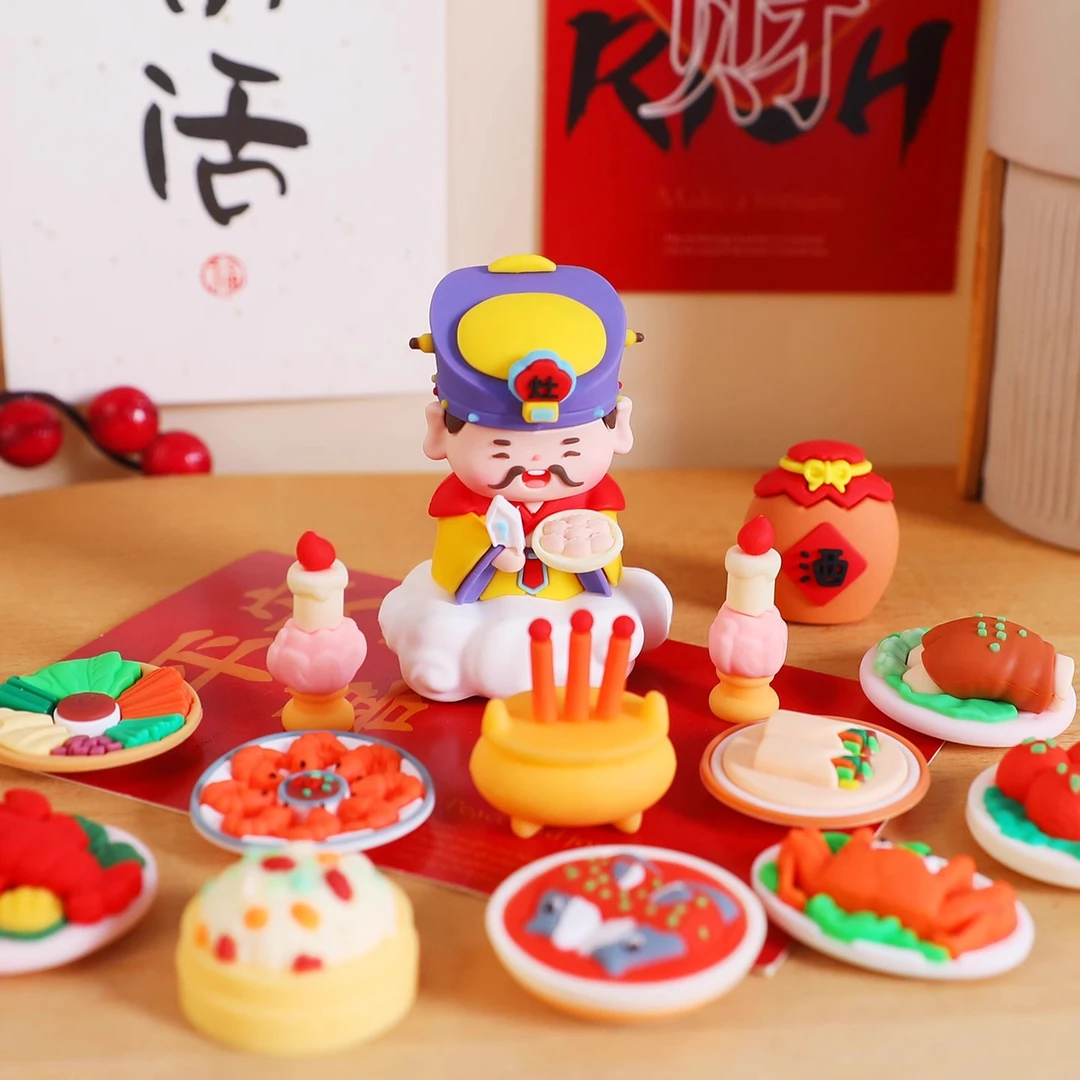 桌面治愈神仙贡品摆件灶王爷土地公财神爷办公室工位桌面装饰礼物