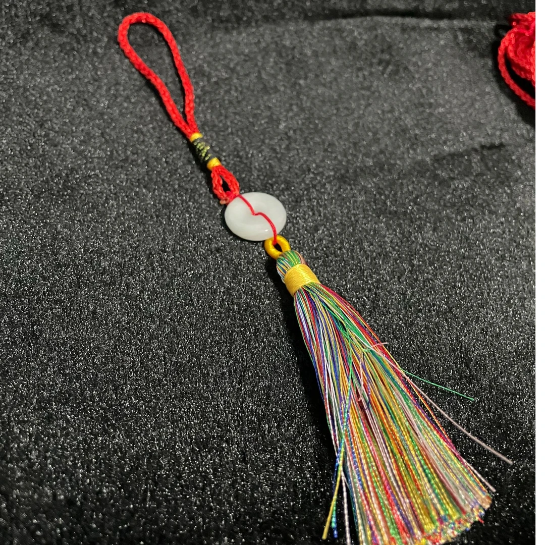天然翡翠A货平安扣流苏挂件时尚百搭可作包挂车饰（多样性发其一）