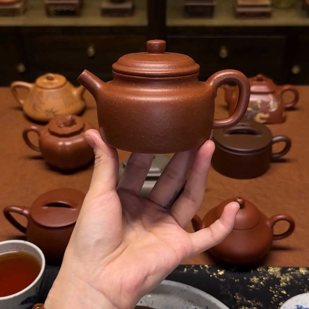 茶壶紫砂170cc，德中，红降坡